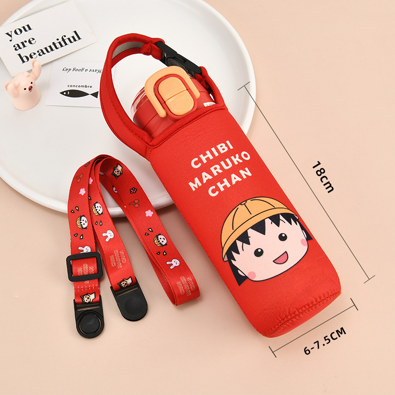 Husă portabilă pentru pahar cu izolație, protecție pentru pahare din sticlă, design desen animat pentru copii, protecție împotriva arsurilor