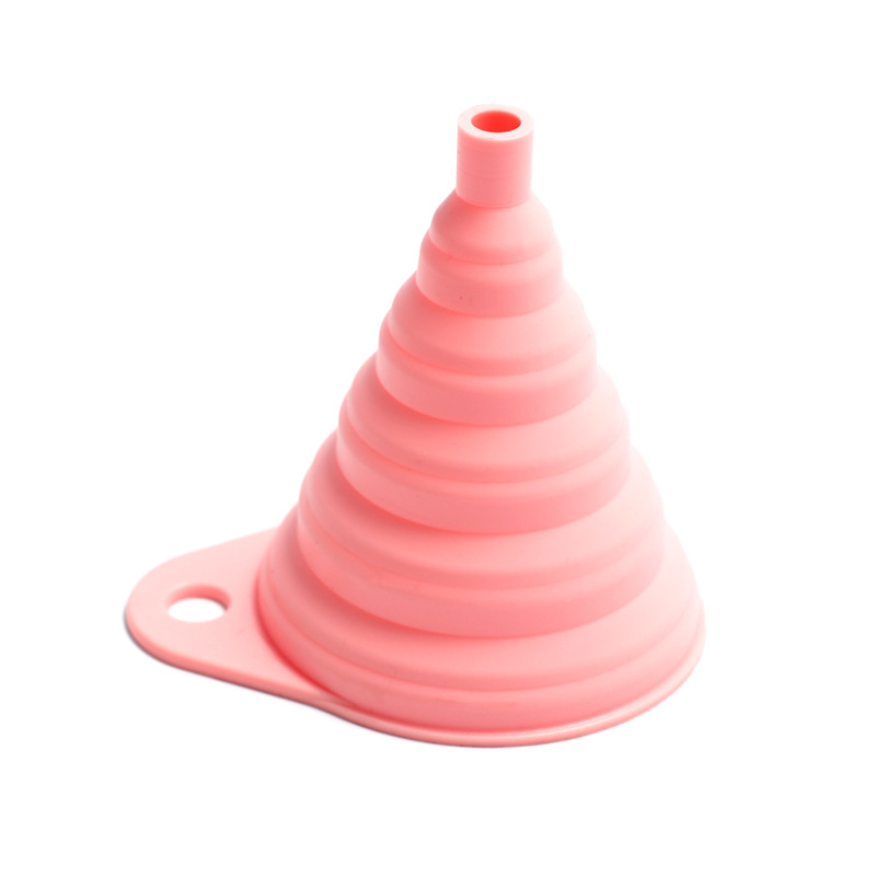 Funnel din silicon pentru bucătărie, pliabil și extensibil, design întărit pentru ulei și vin, compact pentru depozitare