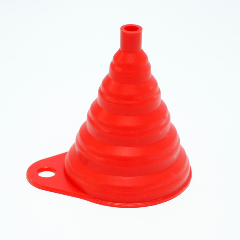 Funnel din silicon pentru bucătărie, pliabil și extensibil, design întărit pentru ulei și vin, compact pentru depozitare