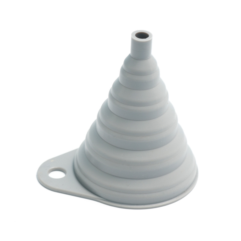 Funnel din silicon pentru bucătărie, pliabil și extensibil, design întărit pentru ulei și vin, compact pentru depozitare