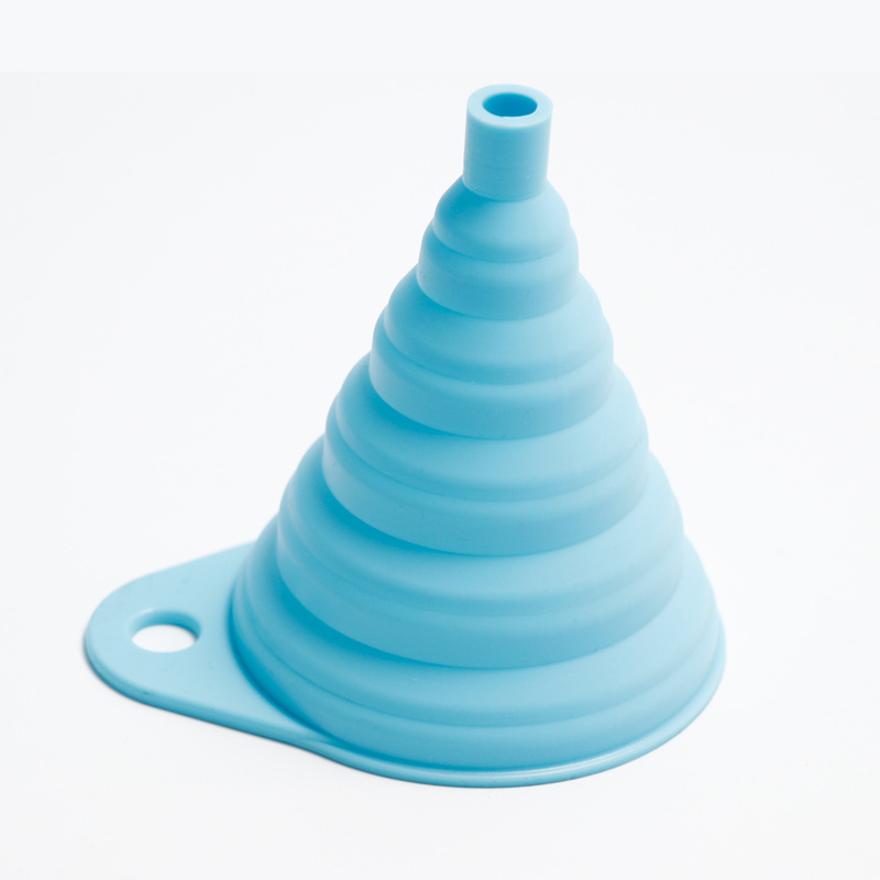 Funnel din silicon pentru bucătărie, pliabil și extensibil, design întărit pentru ulei și vin, compact pentru depozitare