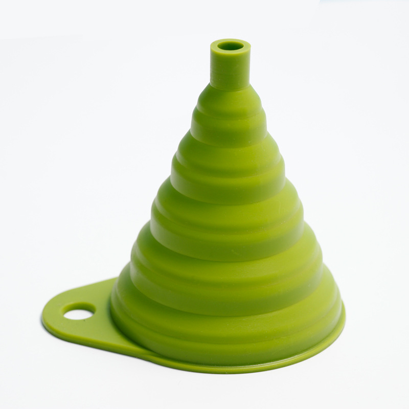 Funnel din silicon pentru bucătărie, pliabil și extensibil, design întărit pentru ulei și vin, compact pentru depozitare