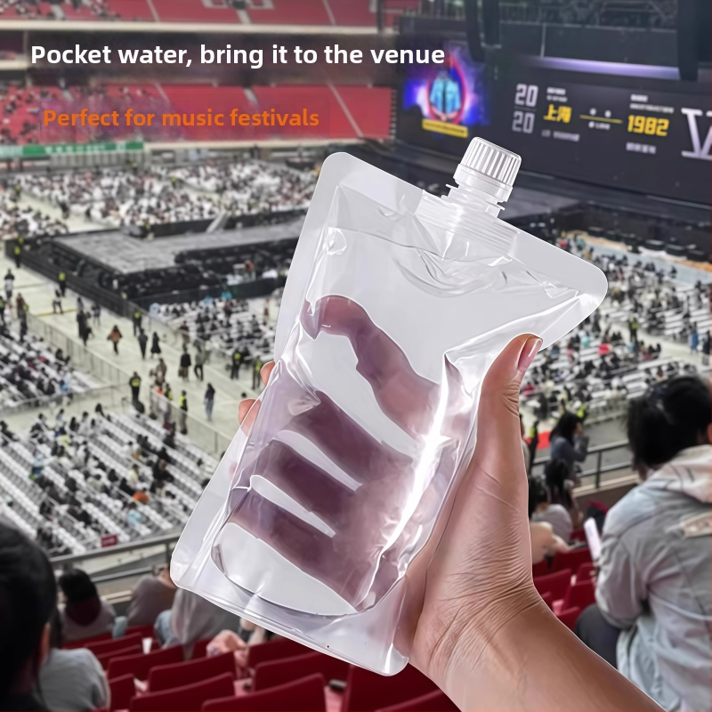Externá vodná taška na hudobný festival, prenosná mäkká vodná taška na pitie, 0,5 L, potravinárska kvalita, s náustkom