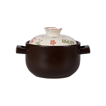 Oală ceramică pentru aragaz, 2,5 L, rezistentă la temperaturi înalte, oală de supă cu capac ceramic