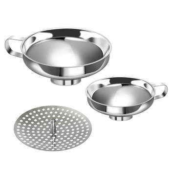 Oțel inoxidabil, pâlnie cu gură largă, pâlnie de bucătărie multifuncțională pentru uleiuri, vin, sosuri, murături și cereale, diametru mare.