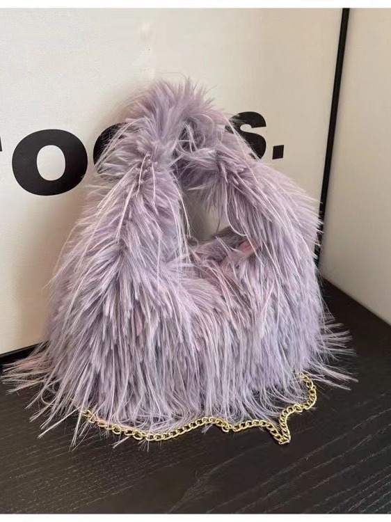 Ženska pliš dumpling crossbody torba – Korejskog stila, jesen-zima 2024, srednje veličine