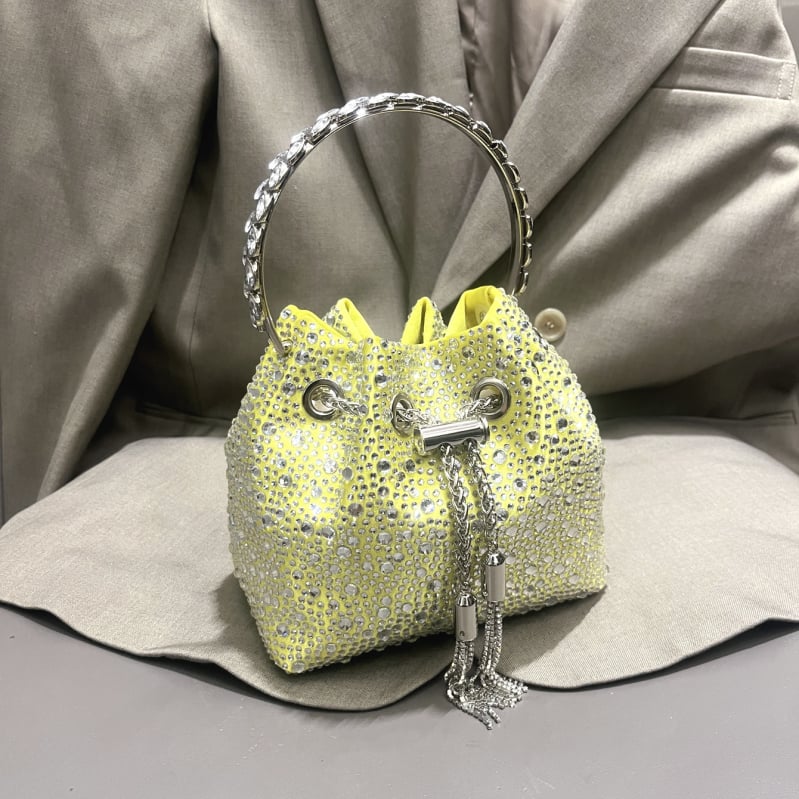 2025 ženska okrugla torba s dijamantima i kristalima, s resicama, bucket bag stil