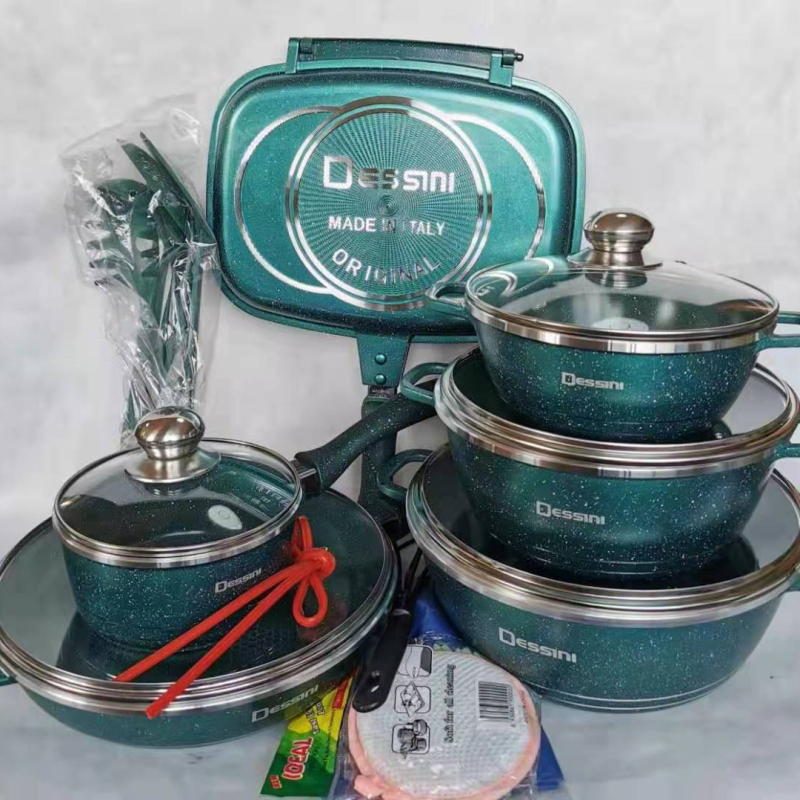 Dessini set de vase din aluminiu turnat, 23 piese, cu strat de Maifan și suprafețe antiaderente