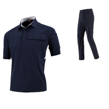 Férfi nyári gyorsan száradó munkaruha, rövid ujjú póló autószerviz műhelyhez
