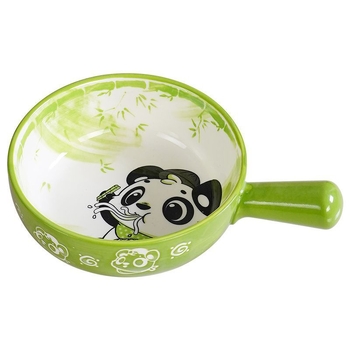 Bol ceramic cu mâner, design desen animat, drăguț pentru copii, bol pentru salată, potrivit cuptorului și friteuză cu aer