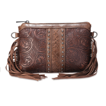 Boemska torbica s ukrasom od PU kože, mala kvadratna crossbody torba za žene
