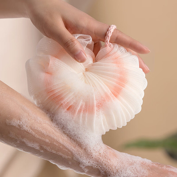 Camellia minge de baie moale cu gradient, floare de baie spumoasă, prosop moale de exfoliere