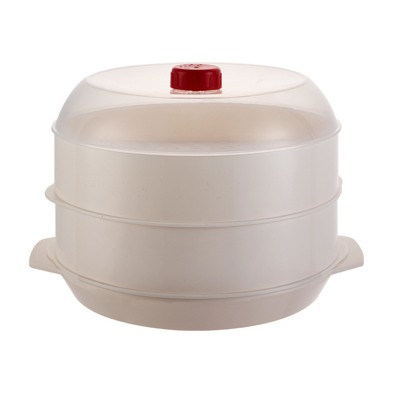 Aburitor pentru microunde, recipient plastic cu două straturi, tavă de abur, cutie de abur și grilaj de abur
