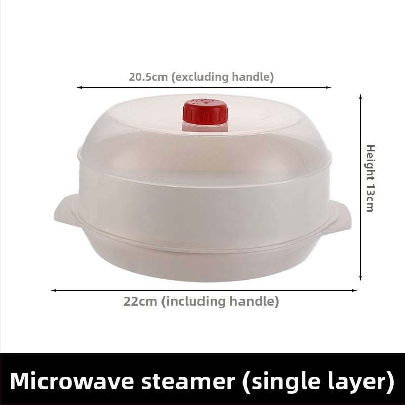 Aburitor pentru microunde, recipient plastic cu două straturi, tavă de abur, cutie de abur și grilaj de abur