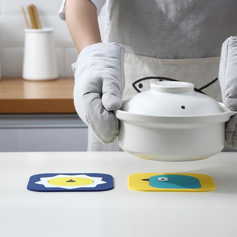 Covoraș rotund din PVC pentru masă, cu model desen animat, rezistent la căldură și impermeabil