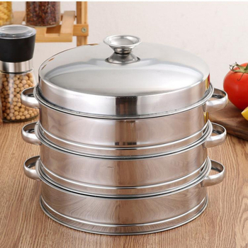 Coș de aburi din oțel inoxidabil, design concav, mai gros și mai înalt, diametru 20–38 cm, coș de aburi multifuncțional pentru oale