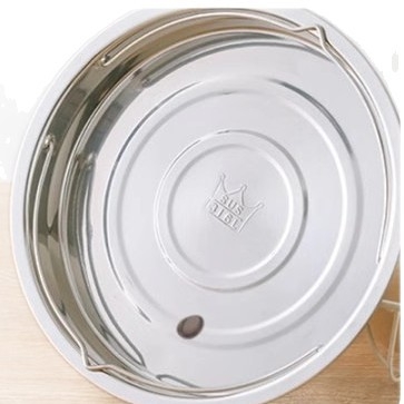 Tavă circulară pentru aburi din oțel inoxidabil 316 cu mâner și coș de aburi