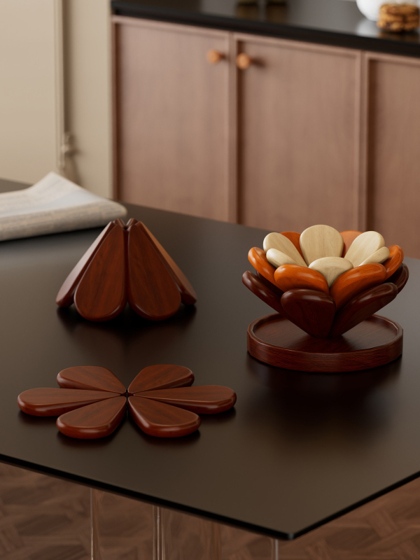 Placă din lemn masiv, izolație termică pentru bucătărie, protecție împotriva arsurilor și temperaturilor înalte, covoraș pentru boluri și oale, ornament decorativ cu lotus pentru uz casnic