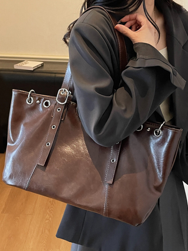 Ženska torbica velike kapacitete, retro stil, 2025. jesen-zima, elegantna torba preko ramena za svakodnevnu upotrebu, francuski stil ispod pazuha