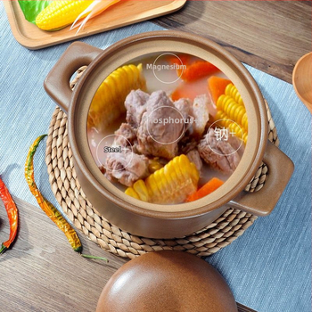 Oală de gătit ceramică neglazurată, pentru aragaz, 3,1–4 L, rezistentă la temperaturi înalte, stil tradițional.