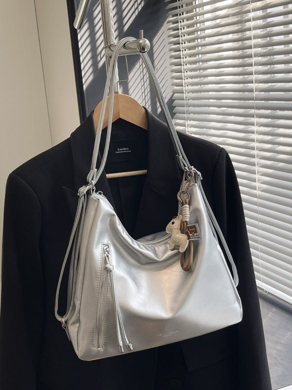 Ženska PU torba s velikom kapacitetom, višezipni dizajn, crossbody torba za svakodnevnu upotrebu, jednostavan i svestran stil