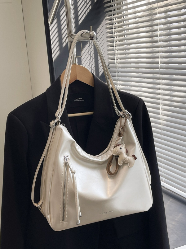 Ženska PU torba s velikom kapacitetom, višezipni dizajn, crossbody torba za svakodnevnu upotrebu, jednostavan i svestran stil