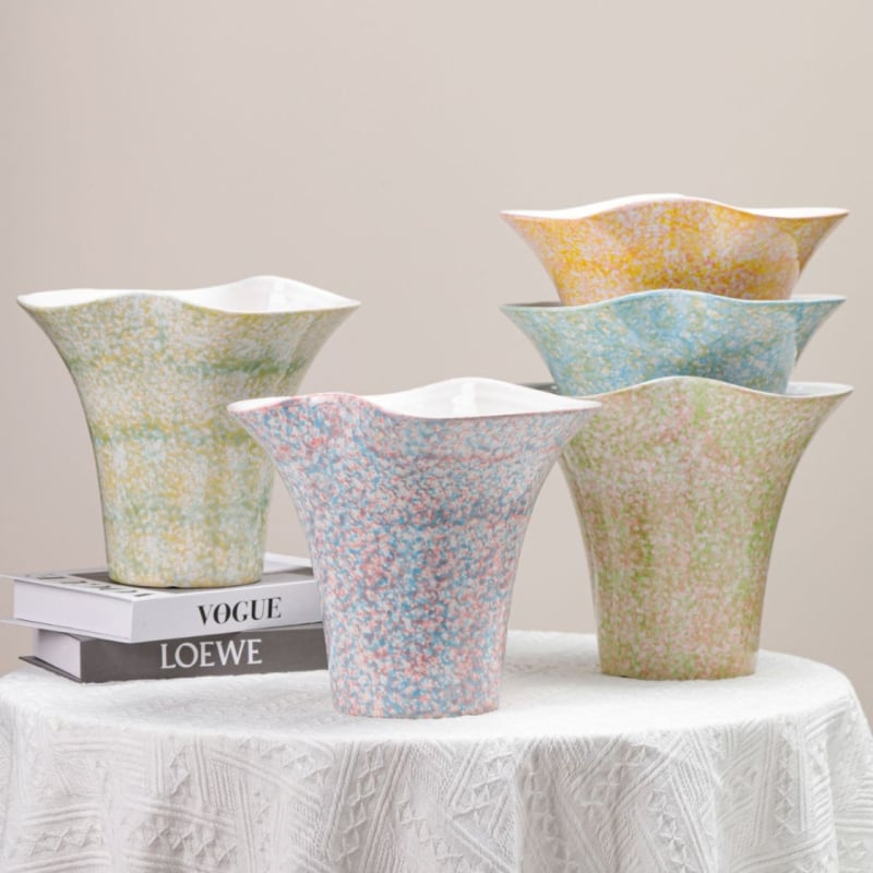 Ghiveci ceramic glazurat pentru orhidee Phalaenopsis — decor de living elegant, de înaltă clasă