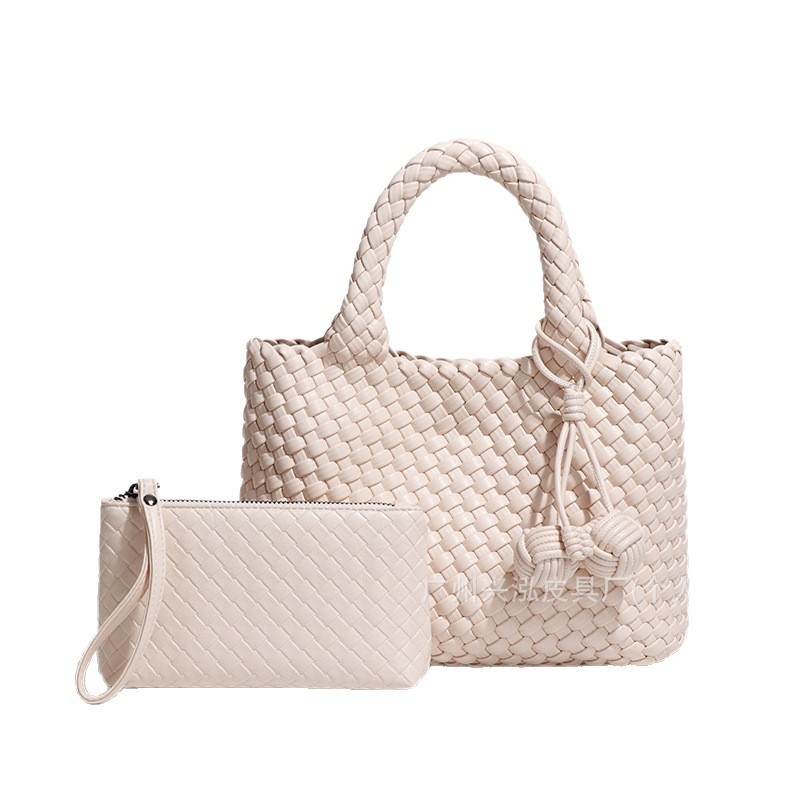 Ženska ručno pletena košarasta torba, lagani luksuz, casual stil, s mogućnošću nošenja u ruci, preko ramena ili crossbody