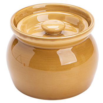 Oală ceramică mică cu capac, pentru tocănițe, supe, depozitare și servire la masă
