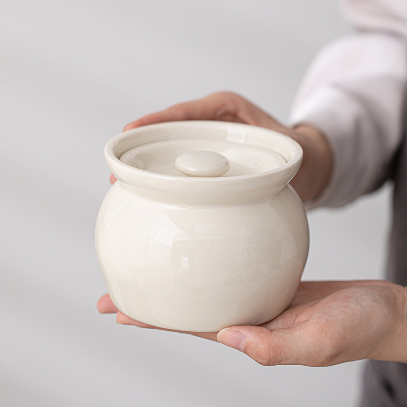 Oală ceramică mică cu capac, pentru tocănițe, supe, depozitare și servire la masă