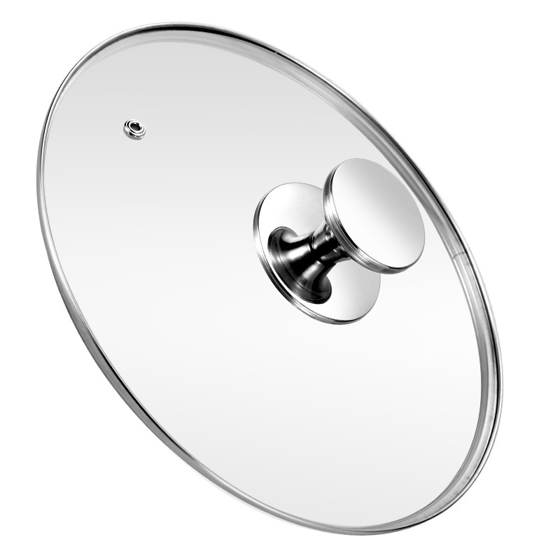 KATA capac din sticlă temperată în formă G pentru oale din oțel inoxidabil, tip T, capac rotund din sticlă pentru supe și tigăi