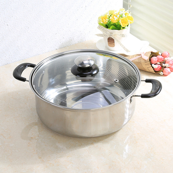 Oală de supă din oțel inoxidabil cu capac, clasă alimentară, construcție îngroșată, pentru uz casnic, compatibilă cu plite cu inducție și gaz, capacitate 2,1–3 L, material 430 din oțel inoxidabil