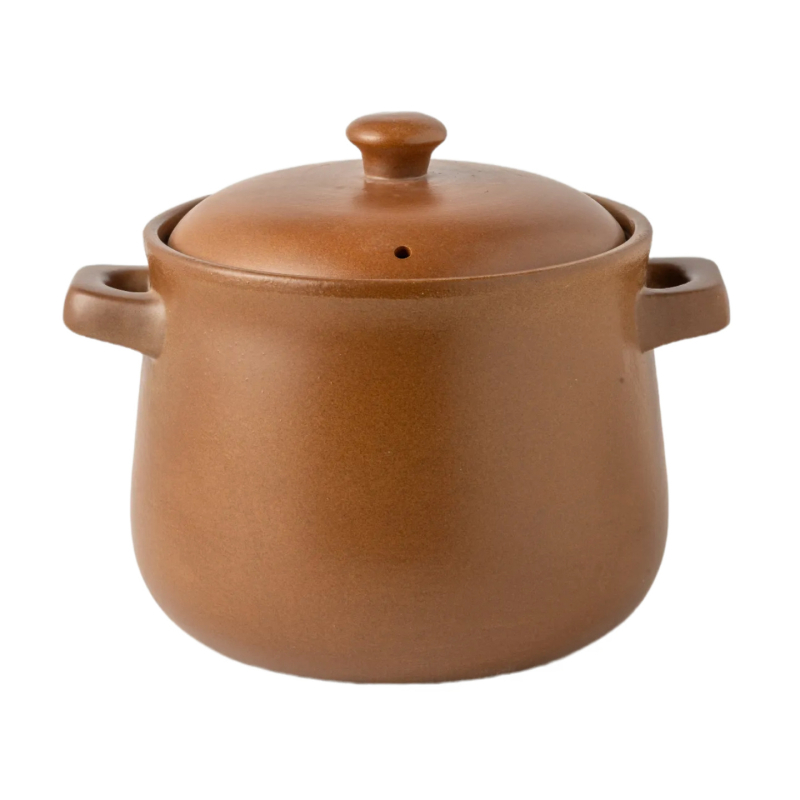 Yishou oală ceramică neglazată, cu capac ceramic – potrivită pentru plita pe Gaz, capacitate mare pentru tocană, supă și terci