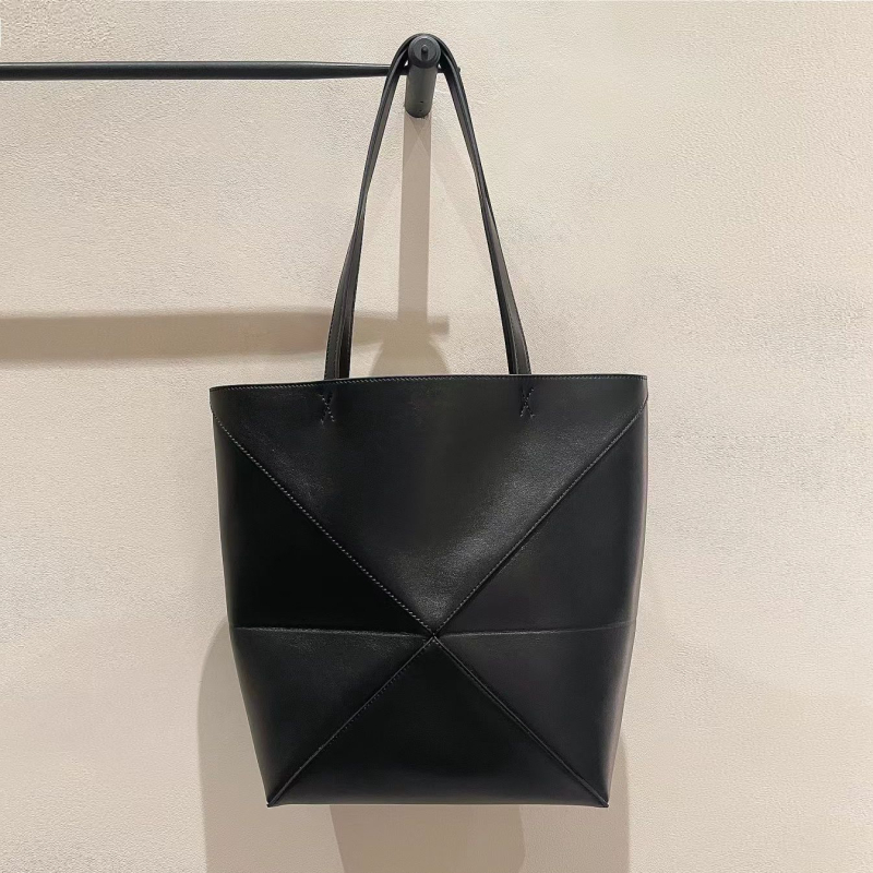 Sklopiva kožna tote torba s geometrijskim dizajnom, ženska bucket torba s jednim naramenicom