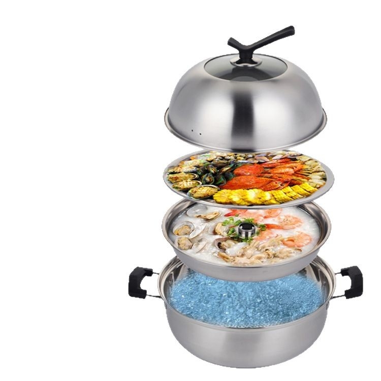 Oală de aburi multifuncțională pentru fructe de mare și crabi – pentru casă și restaurant