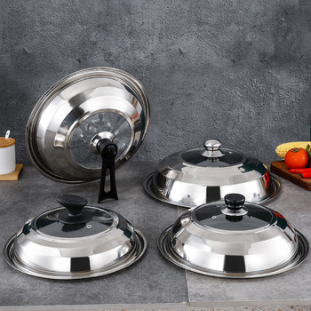 Capac din oțel inoxidabil, 30–42 cm, universal pentru wok și tigaie