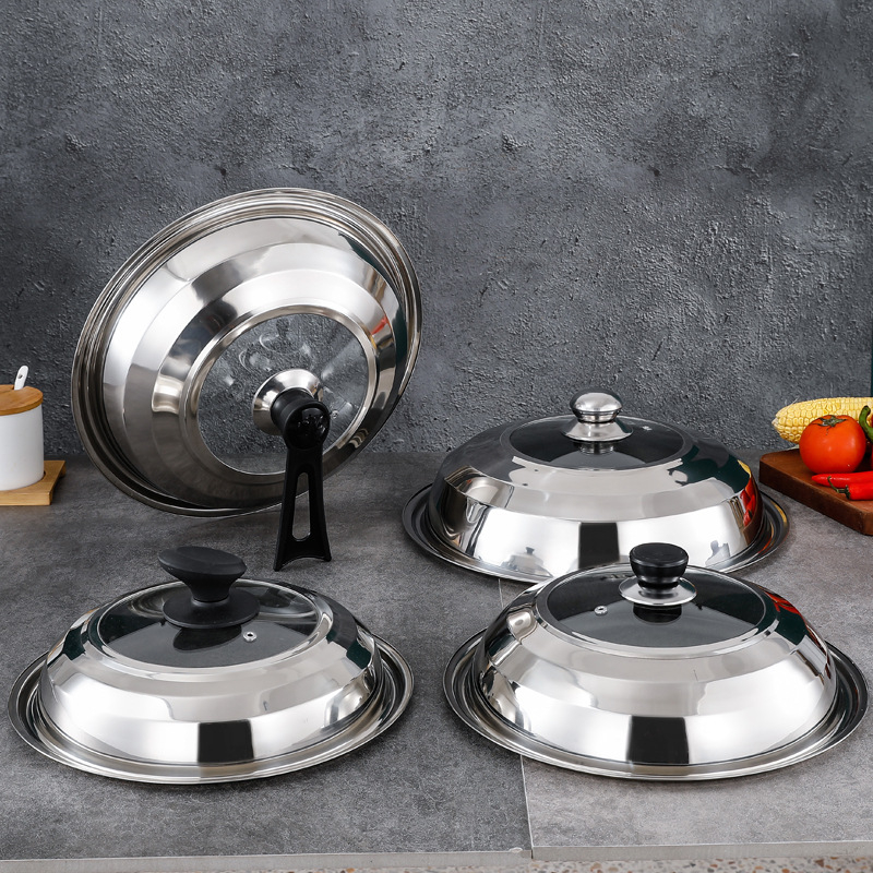 Capac din oțel inoxidabil, 30–42 cm, universal pentru wok și tigaie