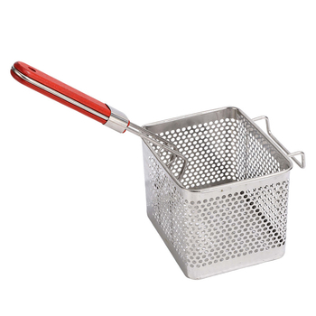 Friteuză comercială din oțel inoxidabil, cu coș rotund din plasă și filtru de ulei