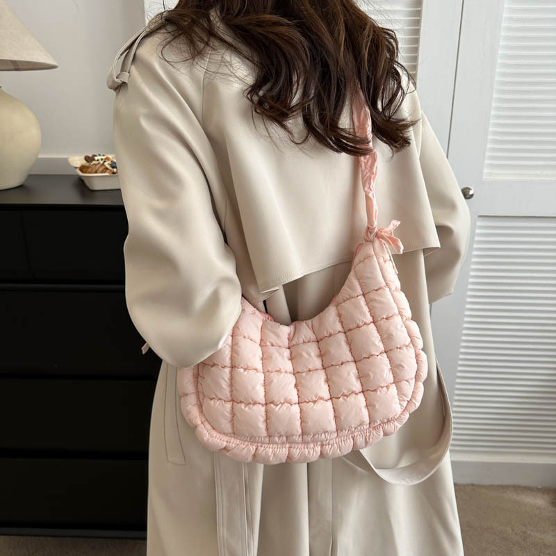 Elastična torba za rame od Oxford platna, velika kapaciteta, plisirana oblaku oblik, dumpling bubble stil