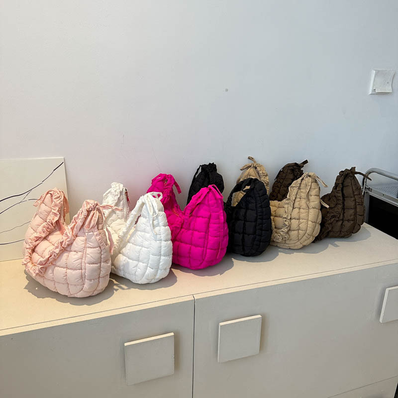 Elastična torba za rame od Oxford platna, velika kapaciteta, plisirana oblaku oblik, dumpling bubble stil
