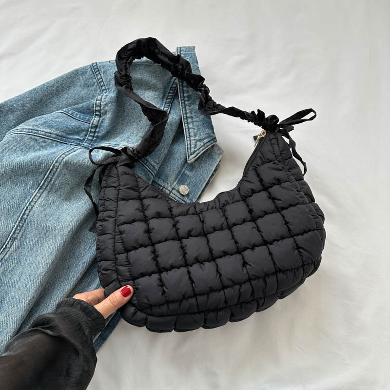 Elastična torba za rame od Oxford platna, velika kapaciteta, plisirana oblaku oblik, dumpling bubble stil