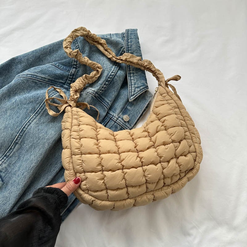 Elastična torba za rame od Oxford platna, velika kapaciteta, plisirana oblaku oblik, dumpling bubble stil