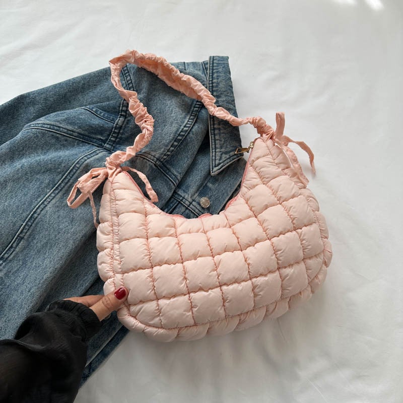 Elastična torba za rame od Oxford platna, velika kapaciteta, plisirana oblaku oblik, dumpling bubble stil