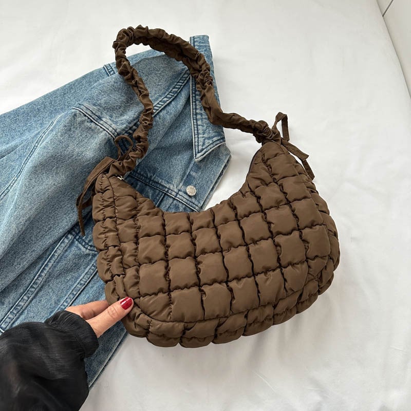 Elastična torba za rame od Oxford platna, velika kapaciteta, plisirana oblaku oblik, dumpling bubble stil