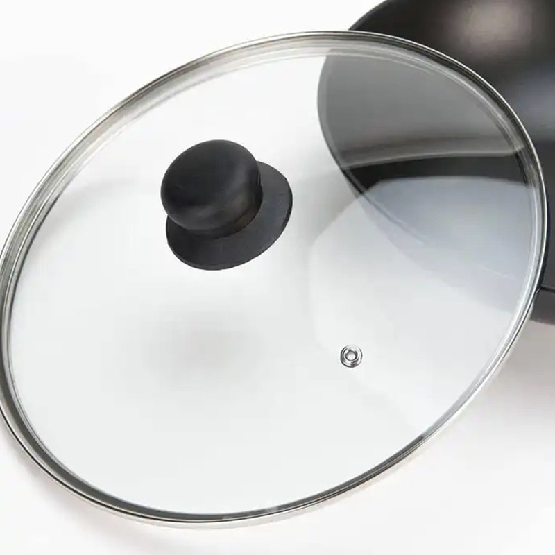 Capac din sticlă temperată tip G, transparent și îngroșat, pentru vase de gătit casnice: abur, oală de supă, oală electrică și cazolă