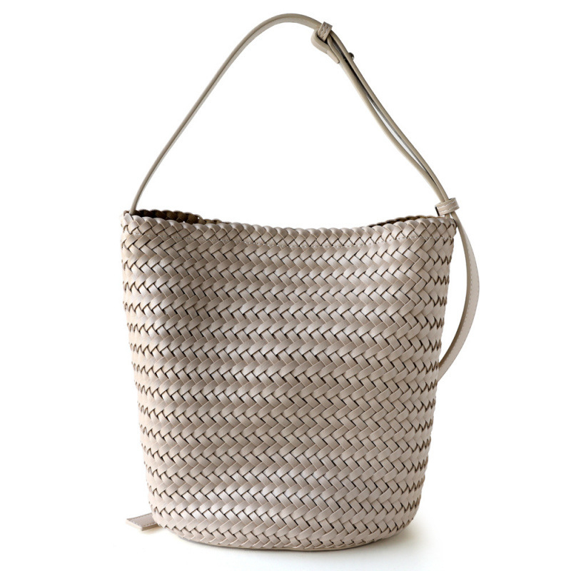 Ženska ručno tkana torba tip bucket, nišnog visokokvalitetnog casual stila, francuski retro dizajn, za svakodnevnu upotrebu, remen za rame ili crossbody