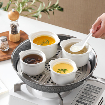 Oală ceramică cu două mânere pentru gătit în bain-marie Bird's Nest, utilizare casnică, boluri pentru ouă la abur și supă cu mânere
