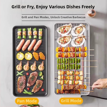 Tigaie-grill electric antiaderent, oală electrică multifuncțională pentru grătar, uz casnic
