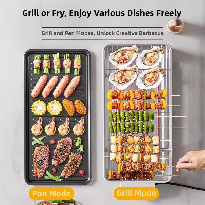Tigaie-grill electric antiaderent, oală electrică multifuncțională pentru grătar, uz casnic