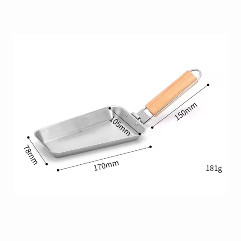 Tigaie/grill pătrat din oțel inoxidabil, perforat, îngroșat - set de patru piese pentru grătarul de legume, în aer liber